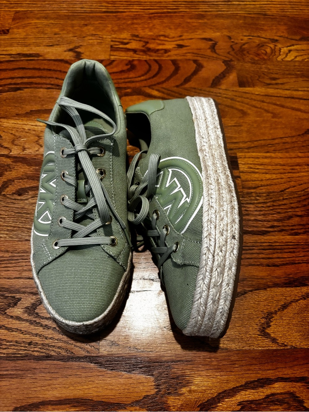 Michael Kors Olive Green Platform Espadrille Sneakers